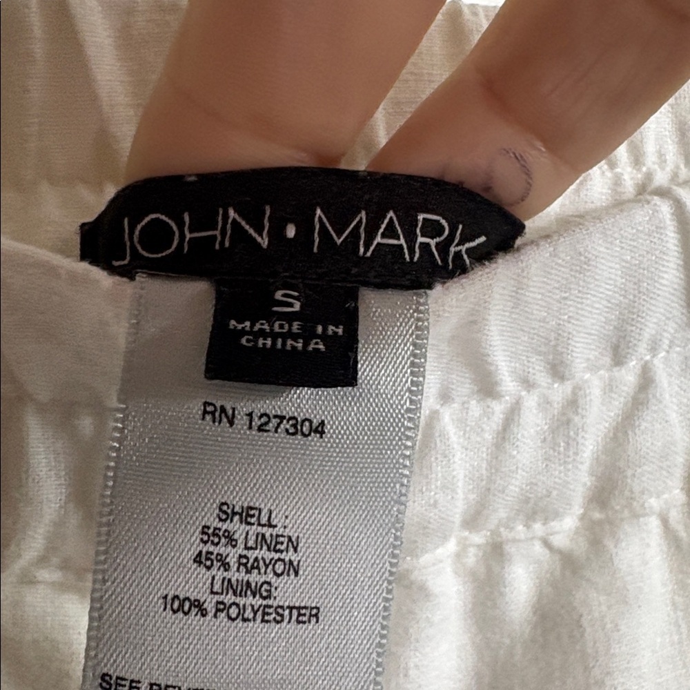 JOHN MARK linen blend wide leg pants size small minimalist lagenlook coastal - Picture 2 of 7